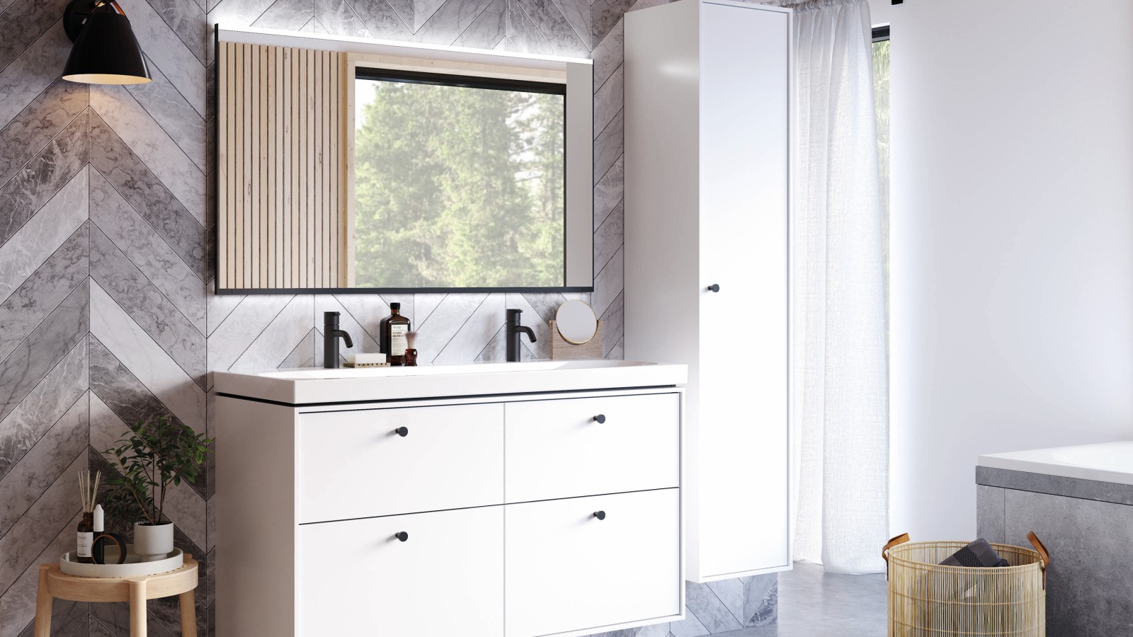 „Ifö“ veidrodis su apšvietimu „Ifö“ veidrodis su apšvietimu