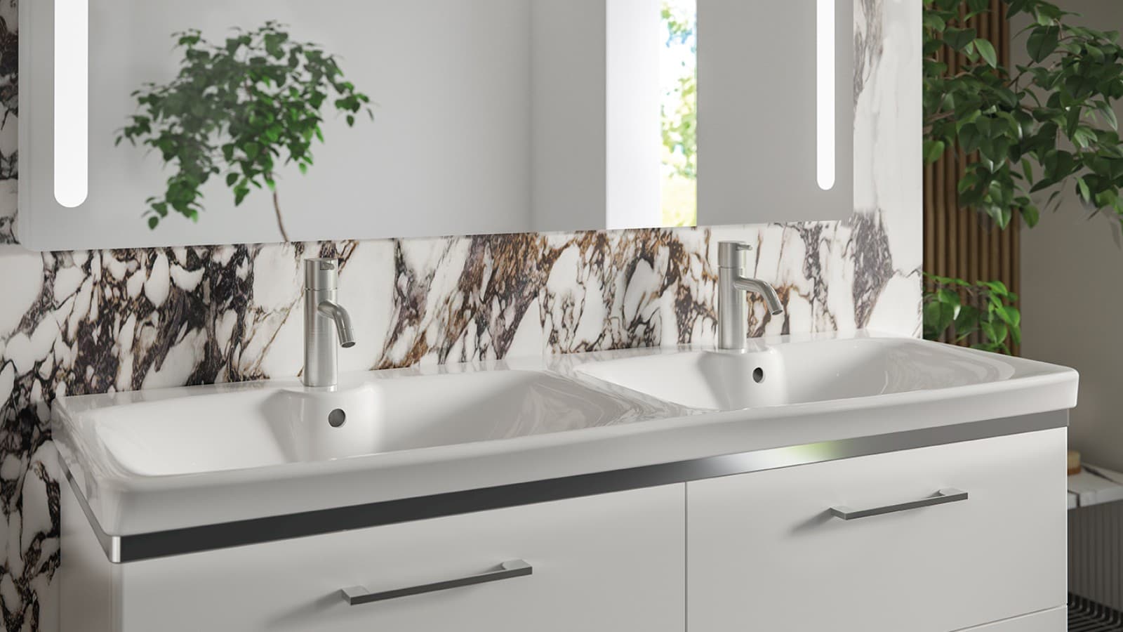 „Ifö Vinta Art“ praustuvas su dviem maišytuvais „Ifö Vinta Art“ praustuvas su dviem maišytuvais